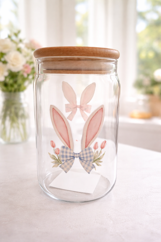 Verre illustré avec paille en verre – Douceur du Jardin Printanier