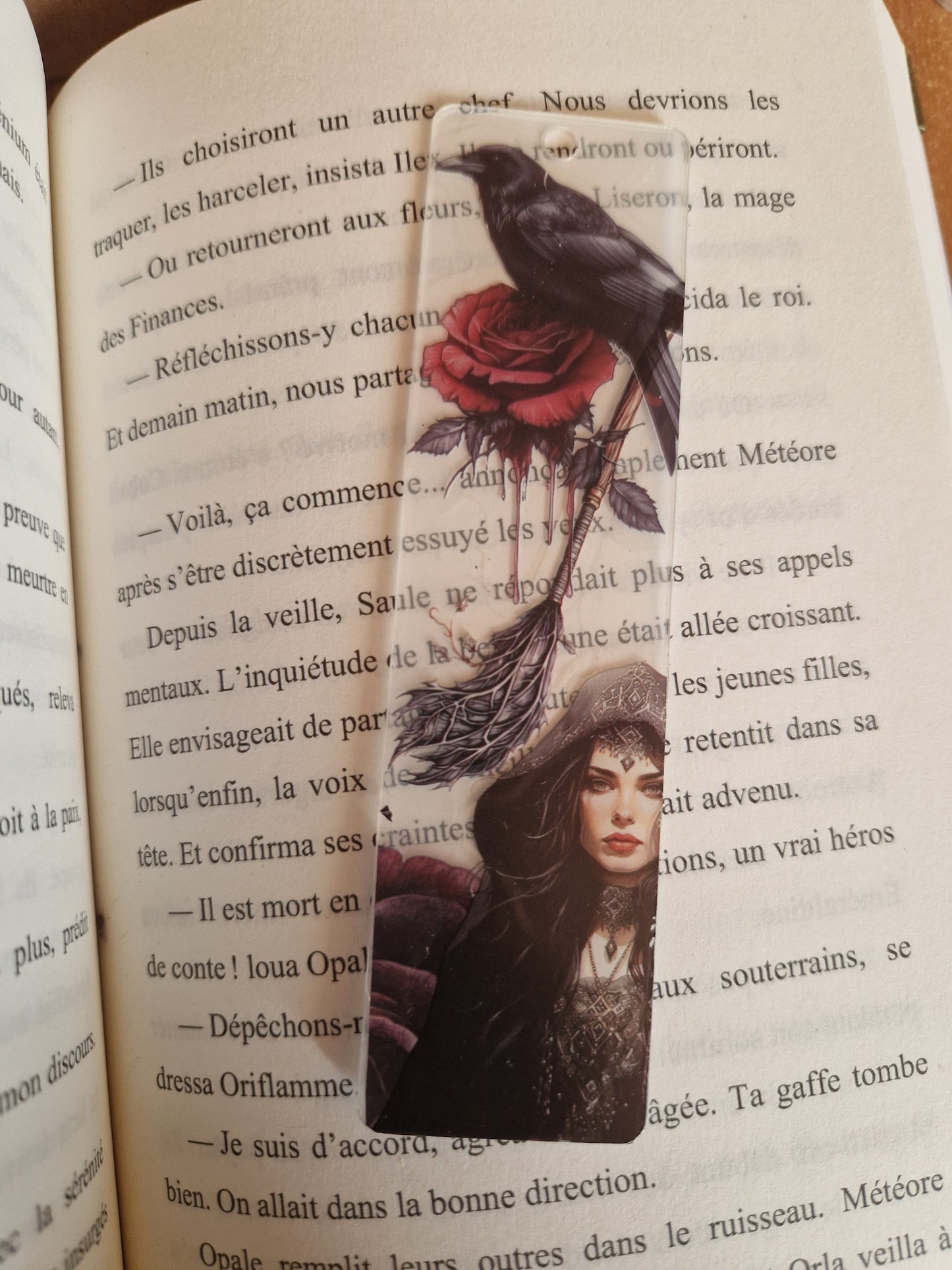 🖤 Marque-page en acrylique – L’ombre du corbeau 🖤