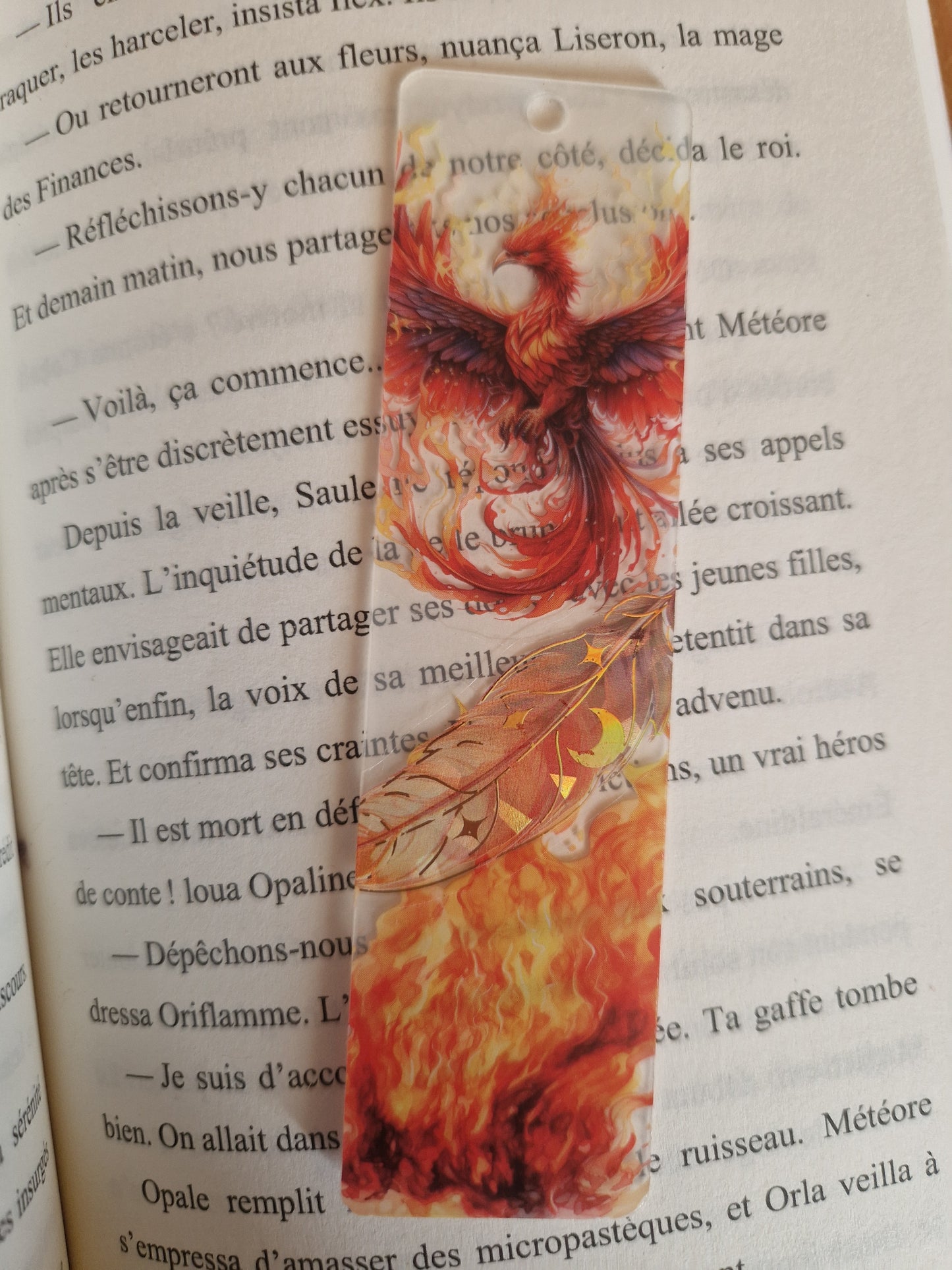 🔥 Marque-page en acrylique  – Phénix l’élégance enflammée🔥
