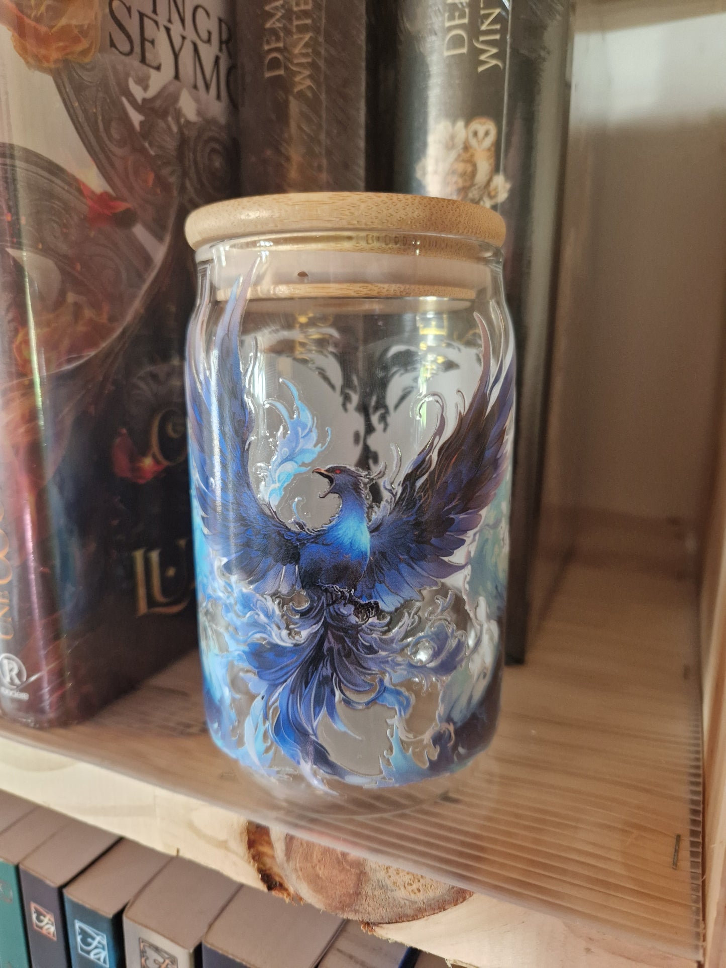 Verre illustré avec paille en verre – Éveil de l’Océan Ancien