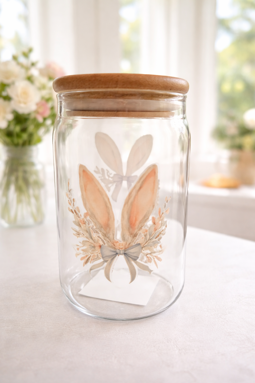 Verre illustré avec paille en verre – Jardin Secret du Lapin