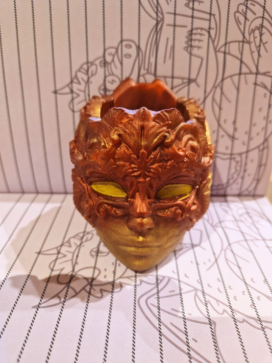 Pot à Stylo/Marque page Visage plume