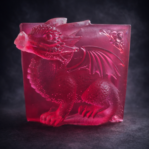 Pot à crayons / marque-page en résine – Gardien du Dragon Rose