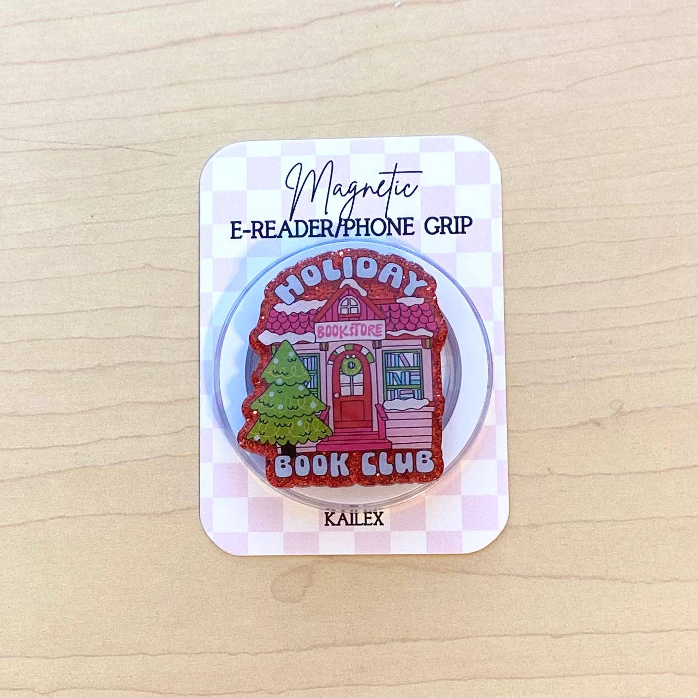 Club de lecture des fêtes Poignée magnétique pour liseuse/téléphone