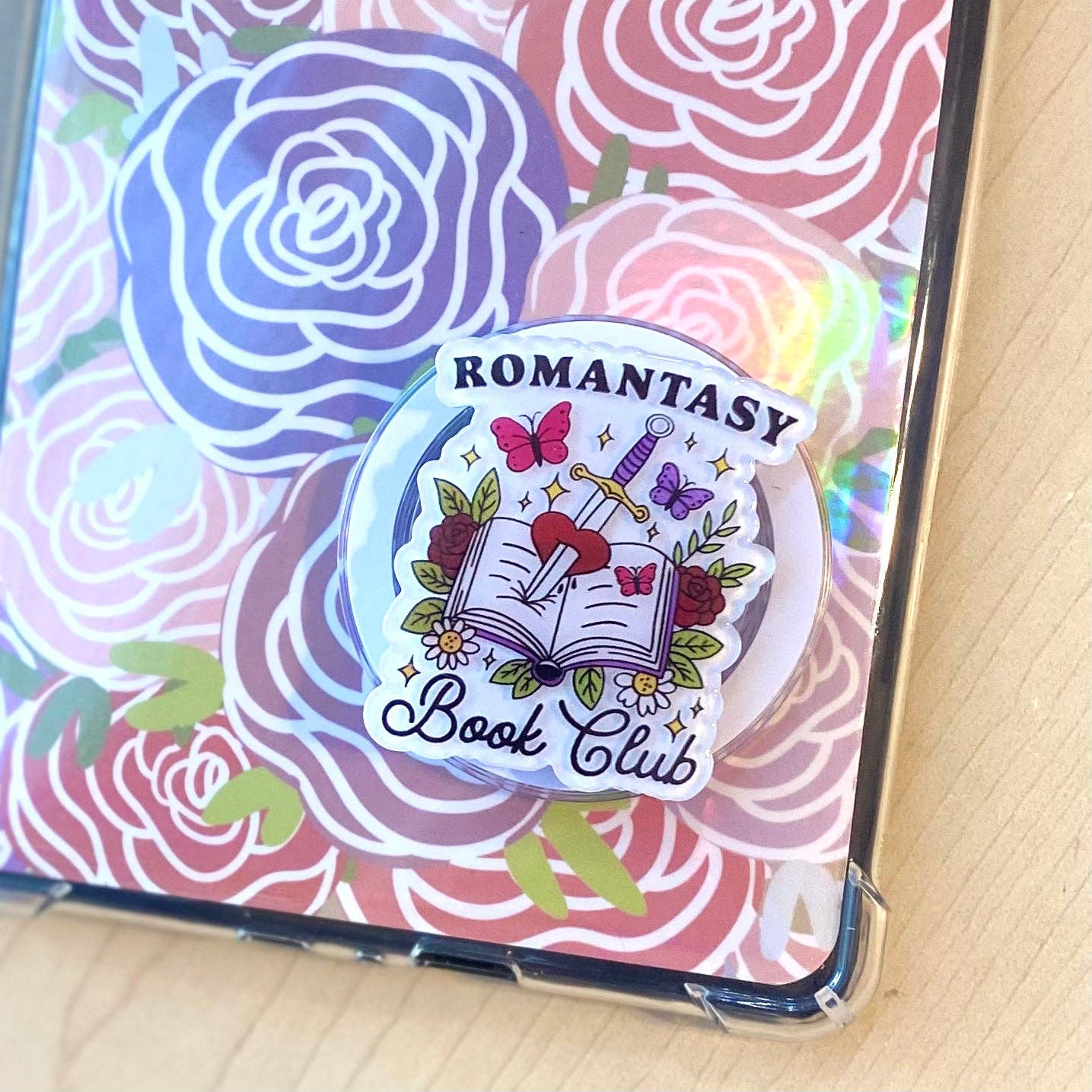 Club de lecture Romantasy E-Reader, support de téléphone pour tous les appareils - magnétique